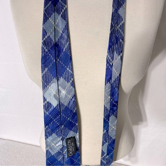 Vintage Gold City Blue Plaid With Teddy Bear Tie - Picture 7 of 10